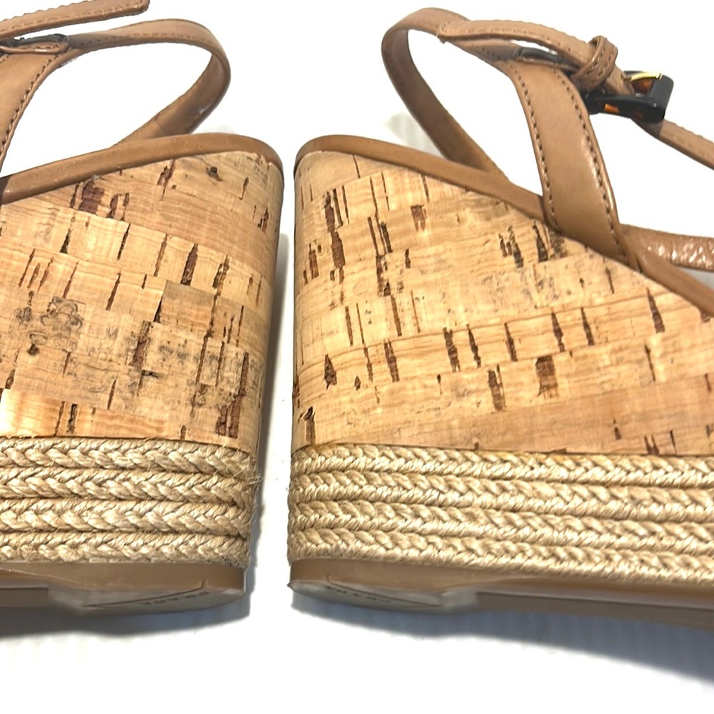 PRADA Leather Ankle Strap Platform Wedges Sandals Heels 40 - Picture 14 of 16